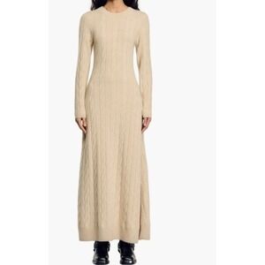 Sandro Cream Long Sleeve Dress